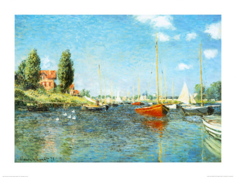 Red Boats at Argenteuil, c.1875 - Claude Monet Paintings